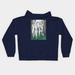 a wolf and a cub Kids Hoodie